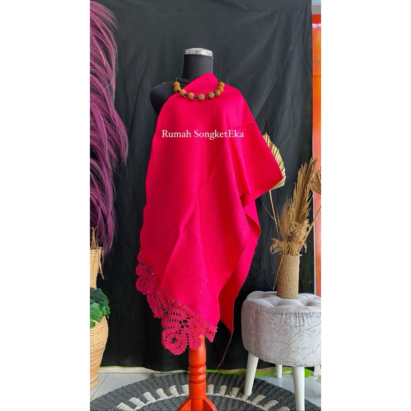 Selendang songket pink fanta benang2