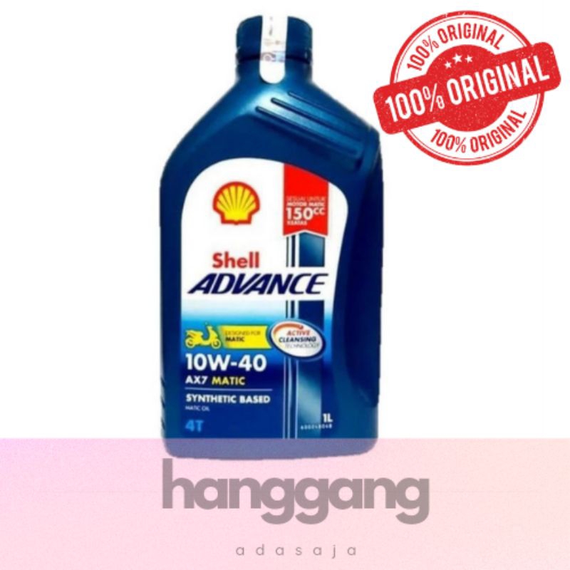 Oli motor 150cc shell advance scooter matic AX7 10W-40 1 liter