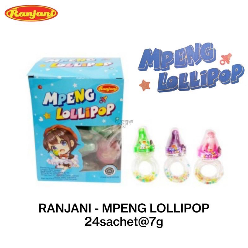 

Permen Ranjani Mpeng Lollipop ( 1 pack isi 24 pcs)