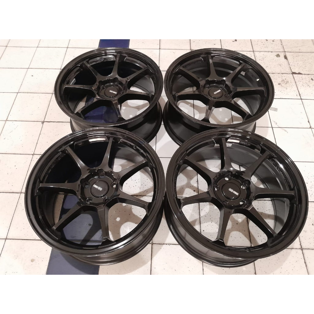 Pelek Mobil Copotan Civic Turbo Ring 18x8 Pcd 5x114 Merk Enkei R18 Model Ce28 Hitam