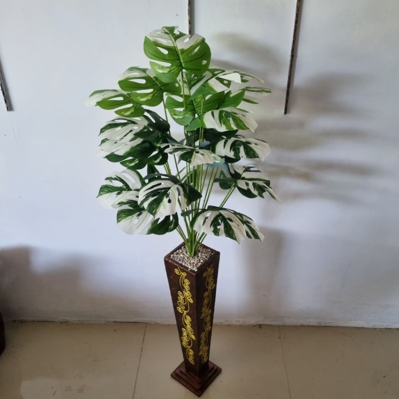 Bunga sudut / bunga hias /vas kayu estetik / 24 CABANG