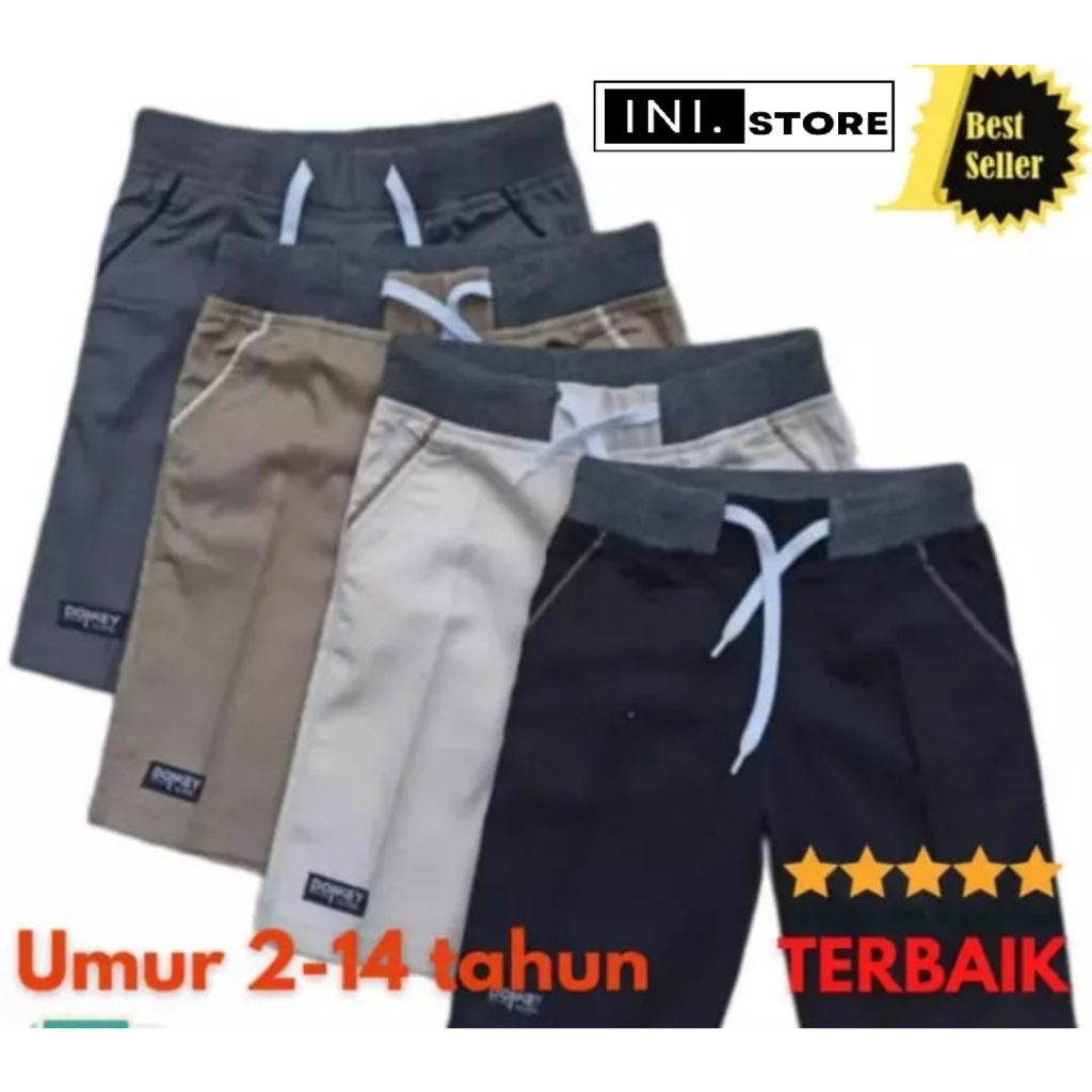CELANA CHINOS PENDEK ANAK MOTIF POLOS