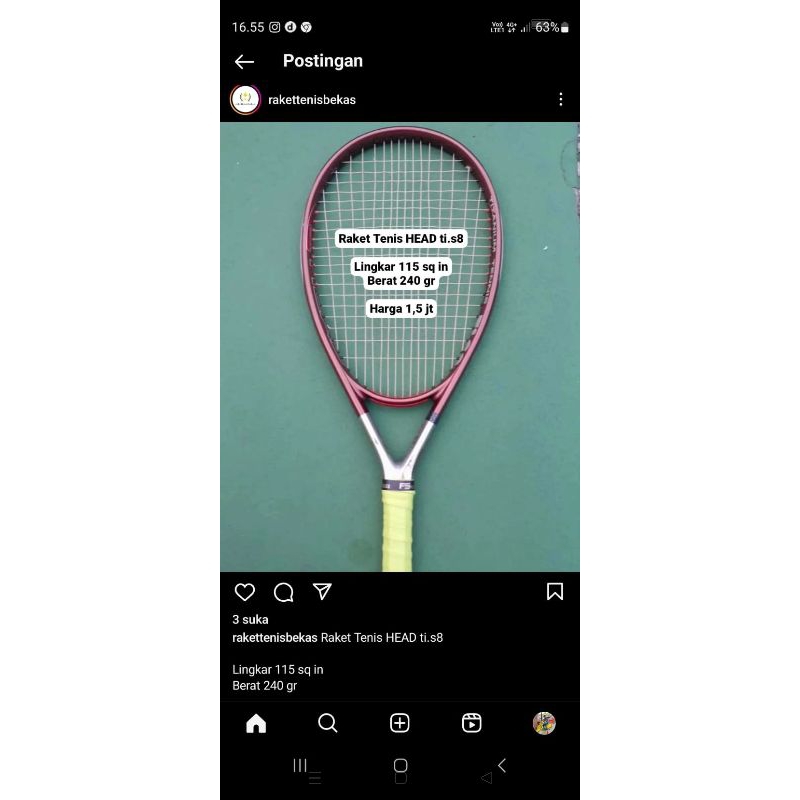 raket tenis head ti.s8