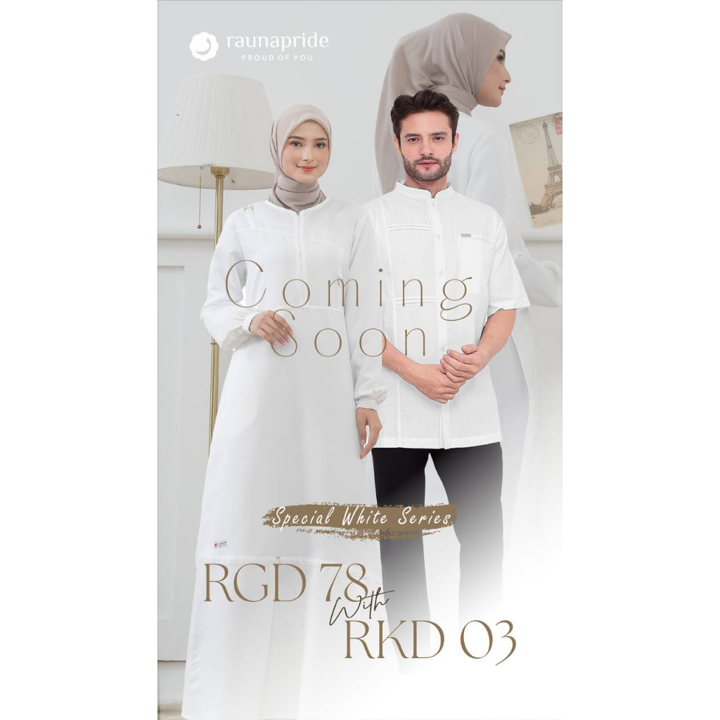 Rauna Couple RGD 78 - RKD 03 - PUTIH / Gamis Koko / Fashion Muslim