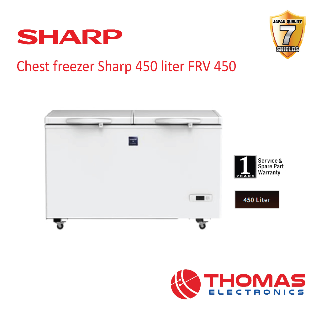 Chest Freezer Box Sharp FRV450 FRV 450 Direct Coollin System 450 Liter Garansi Resmi
