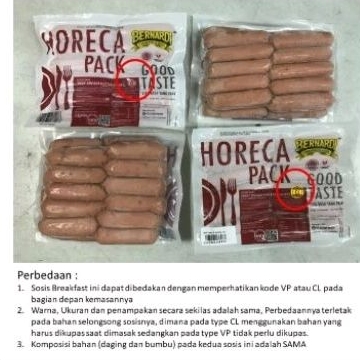 

BERNARD sosis breakfast HORECA 500g isi 22pc tanpa kupas kulit