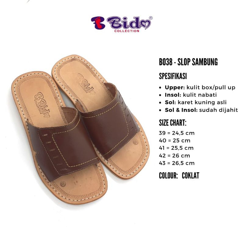 Sandal Kulit tarumpah Bido Pria Asli Khas tasikmalaya Model slop Sambung
