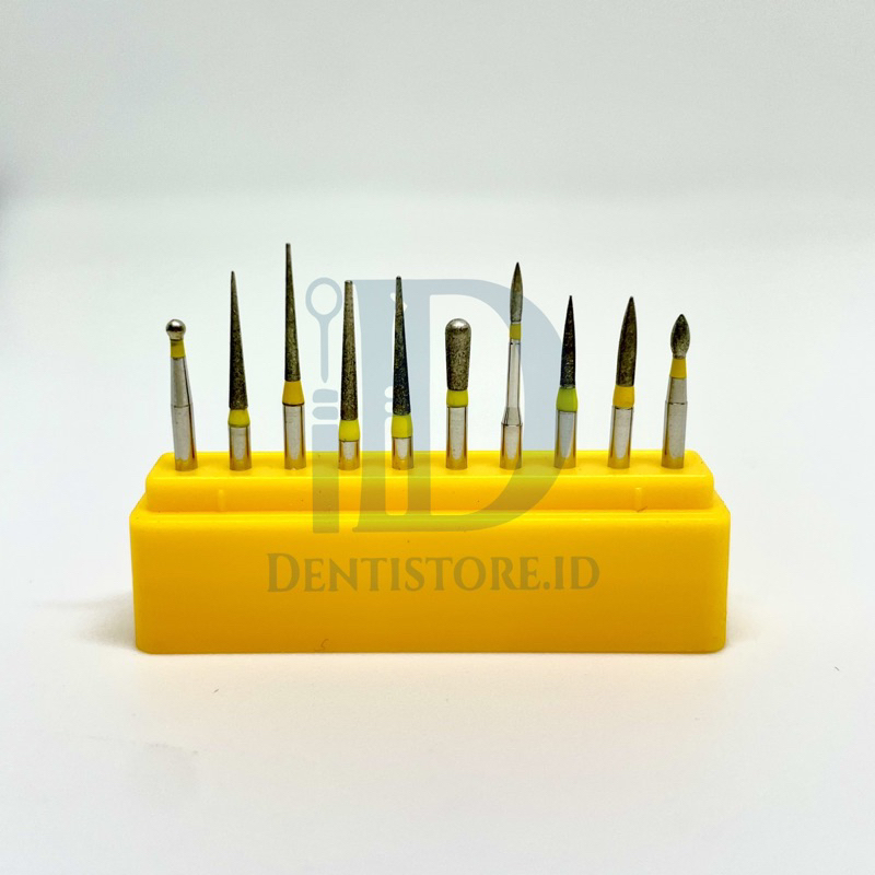 Dental Diamond Bur Superfine Finishing High Speed Kit Bur Finishing Preparation Preparasi Crown Gigi