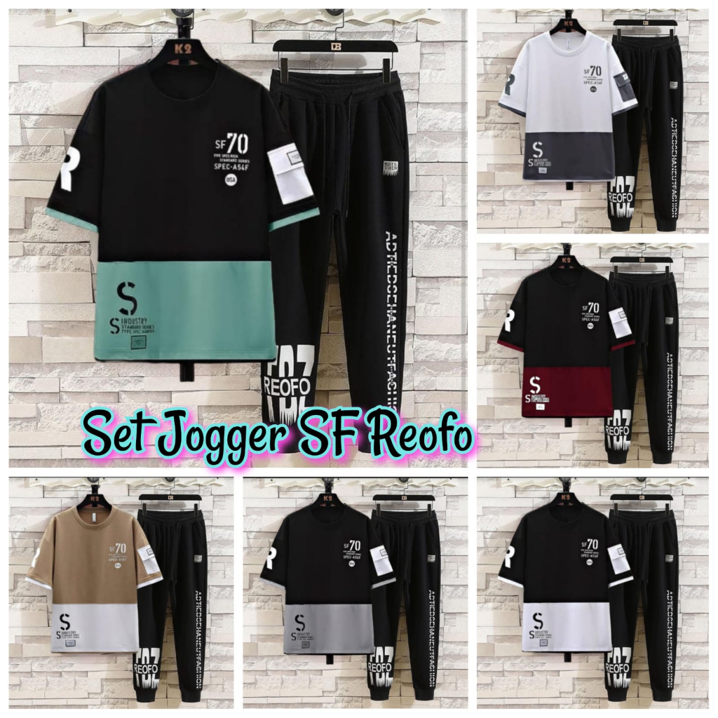 Set 2in1 (Kaos+Jogger) Casual Anak Cowok Remaja Setelan SF REOFO