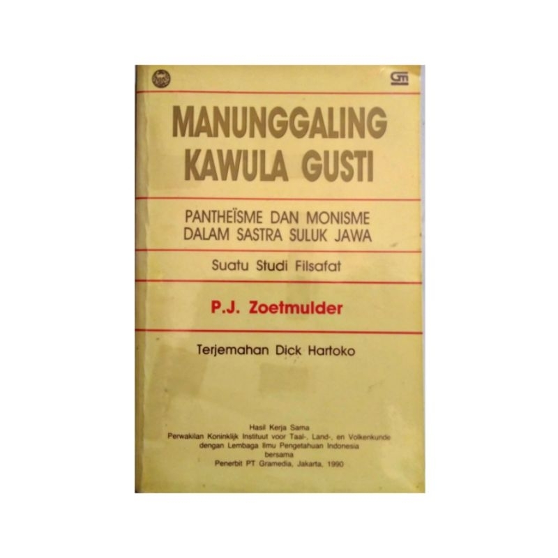 Buku Original - Manunggaling Kawula Gusti - Zoetmulder
