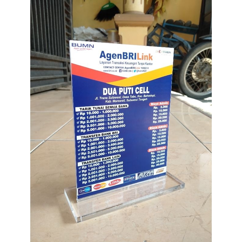 

PAPAN AGEN BRILINK AGEN BRI DAFTAR TARIF