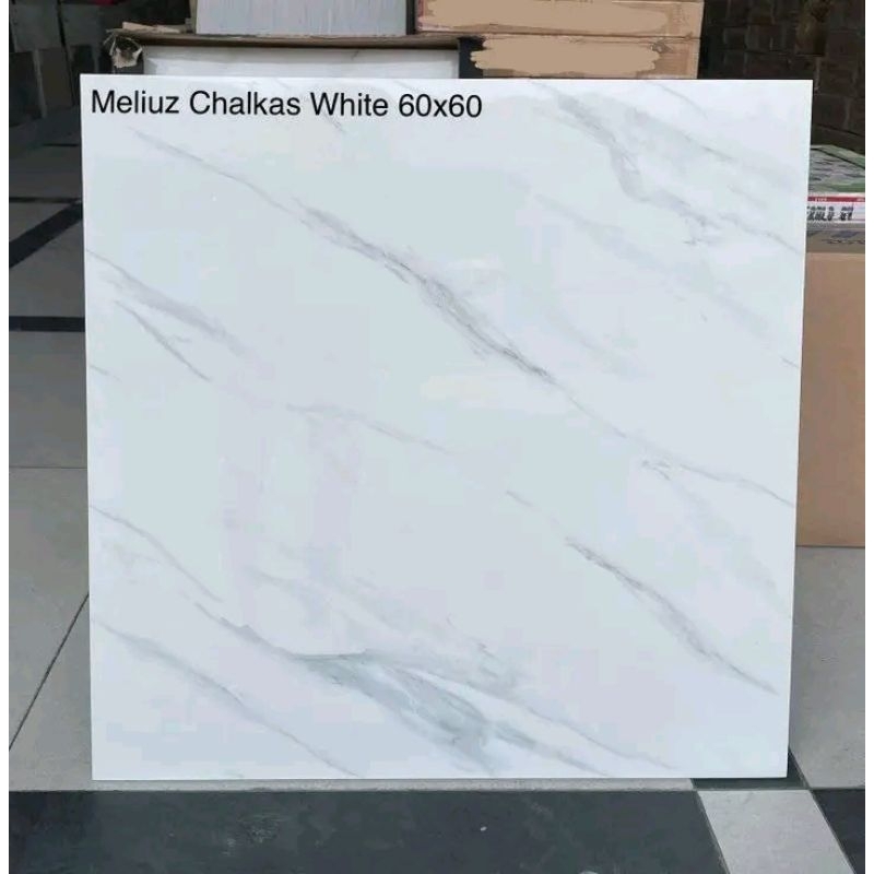Granit Ukuran 60x60 Corak Putih Meliuz