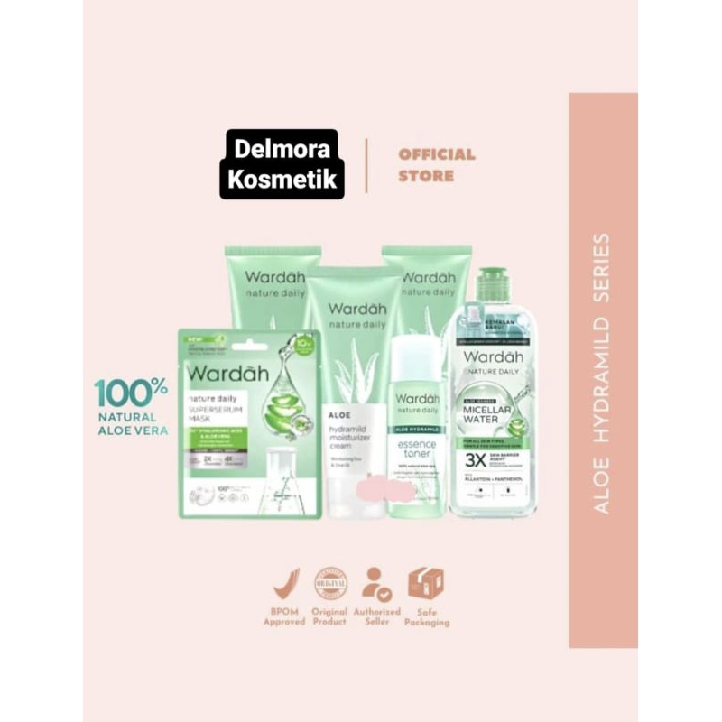 WARDAH Nature Daily Aloe Vera Hydramild SERIES Facial Wash / Multifunction Gel / Moisturizer Cream /