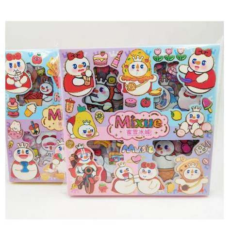 

Stiker Mixue Snow King isi 100 Lembar Stiker Waterproof/Stiker MOMO 100 Lembar