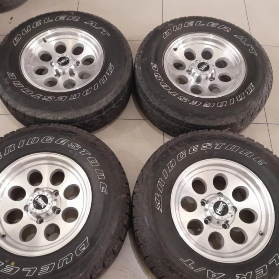 VELG BEKAS DUFFY HSR R16X8 BAUT 5 PCD 5X139 + BAN A/T 265 70 R16