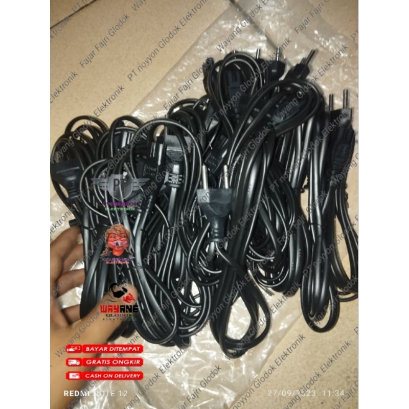 Kabel Power Cord 8 2 lobang Kabel Radio Adaptor Tape Charger DVD