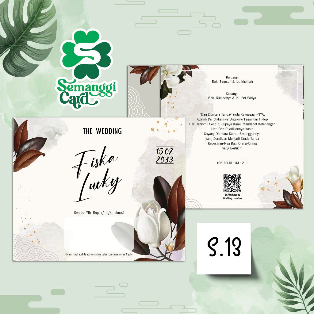 

Undangan pernikahan S.13