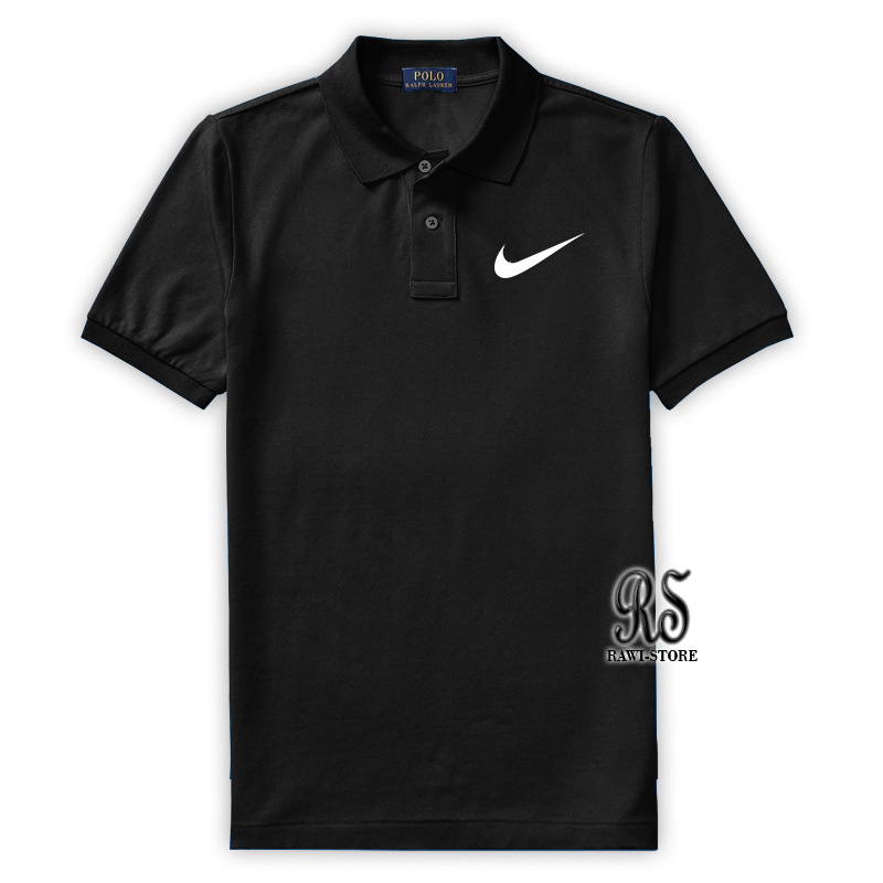 Kaos Polo-Shirt Kaos Kerah Kaos Pria Kaos Wanita Kaos Nike Original Putih
