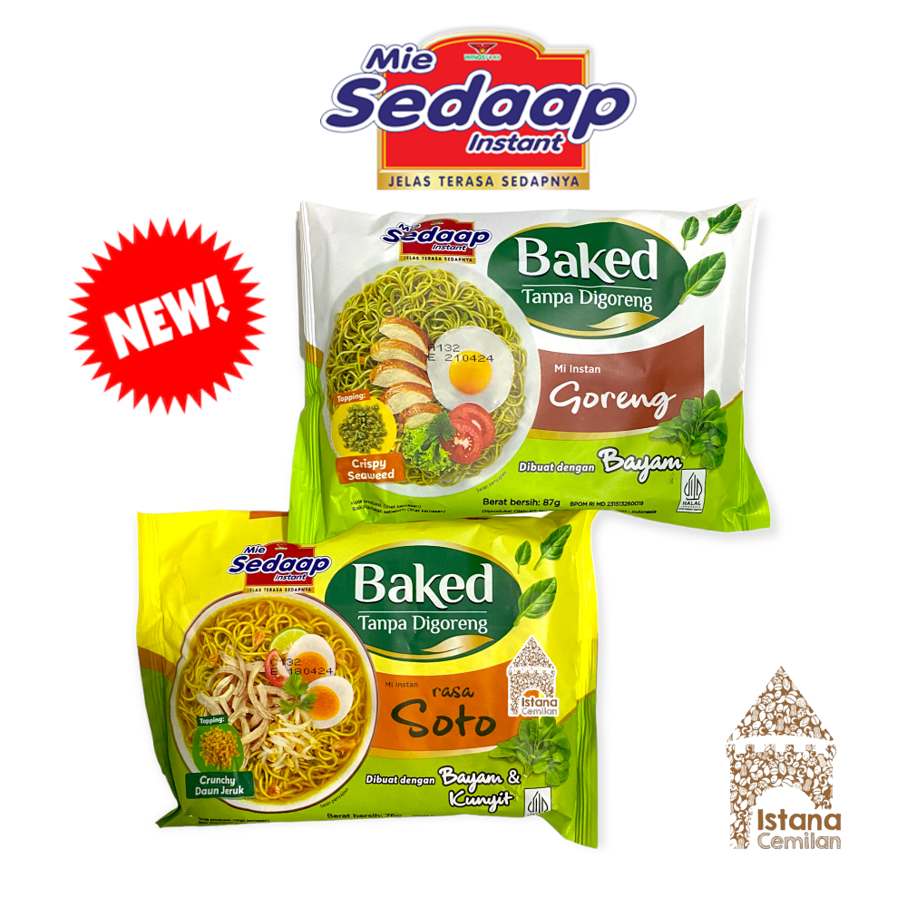 

Mie Sedaap Baked Mi Sehat Panggang dari Bayam | Soto / Goreng 87 Gram