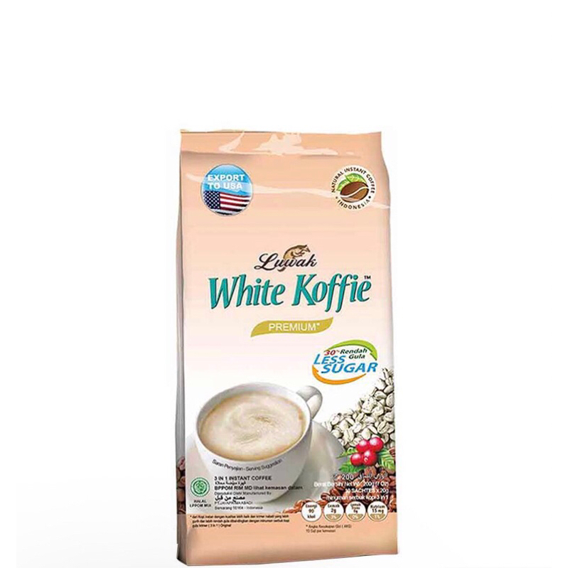 

Kopi Luwak White Coffee Premium 20g 10s original less sugar 3 rasa