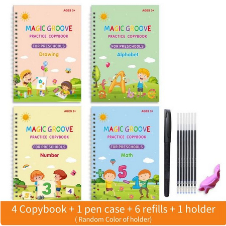 

Buku Ajaib Belajar Menulis Anak 4 Set + Pulpen / Latihan Menghitung Menggambar Tulis Huruf Dan Angka / Sank Magic Practice Writing Book