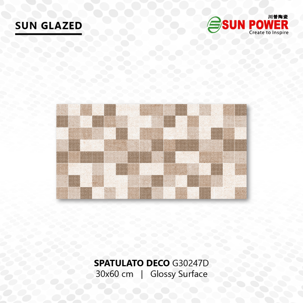 Keramik Dinding Dekoratif Glossy - Spatulato Series 30x60 cm | Sun Power