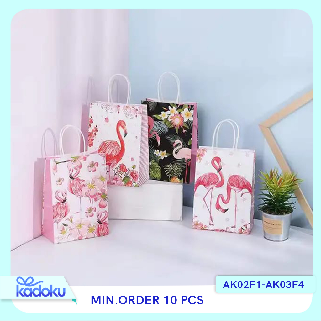 

PAPER BAG GODDIE BAG TAS KADO HADIAH PESTA ULANG TAHUN MOTIF FLAMINGO I AK02F1-AK03F4