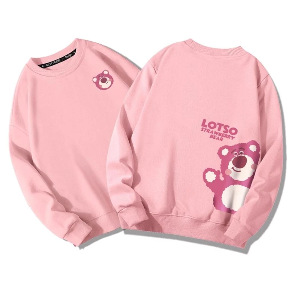 LOTSO STRAWBERRY BEAR SWEATER SABLON DEPAN BELAKANG