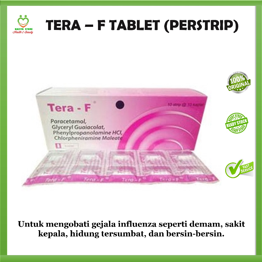 TERA-F Strip 10 Tablet - Obat Demam Batuk Berdahak Pilek Flu Sakit Kepala Tera F