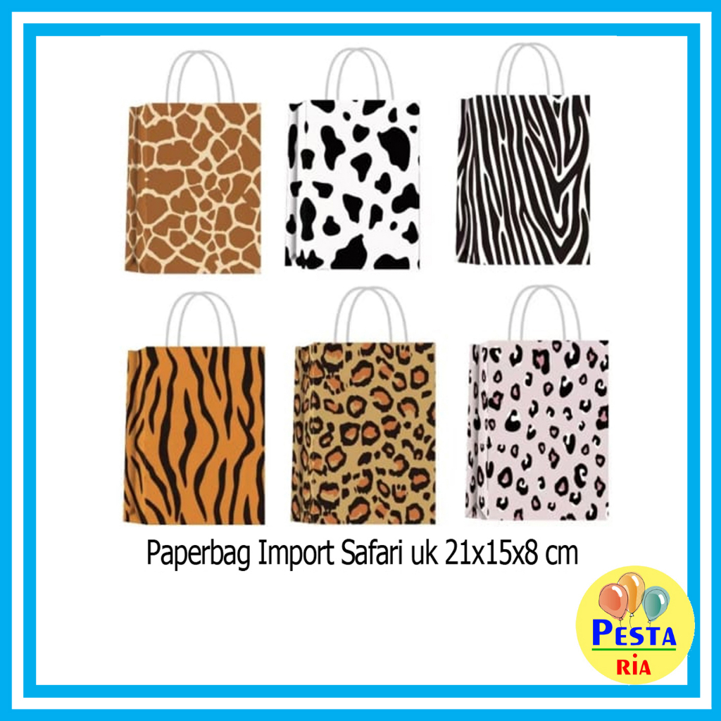 

Murah!! (1 Pcs) Paperbag Motif SAFARI Uk S, paperbag ultah, paperbag kado ulangtahun, tas souvenir, paperbag