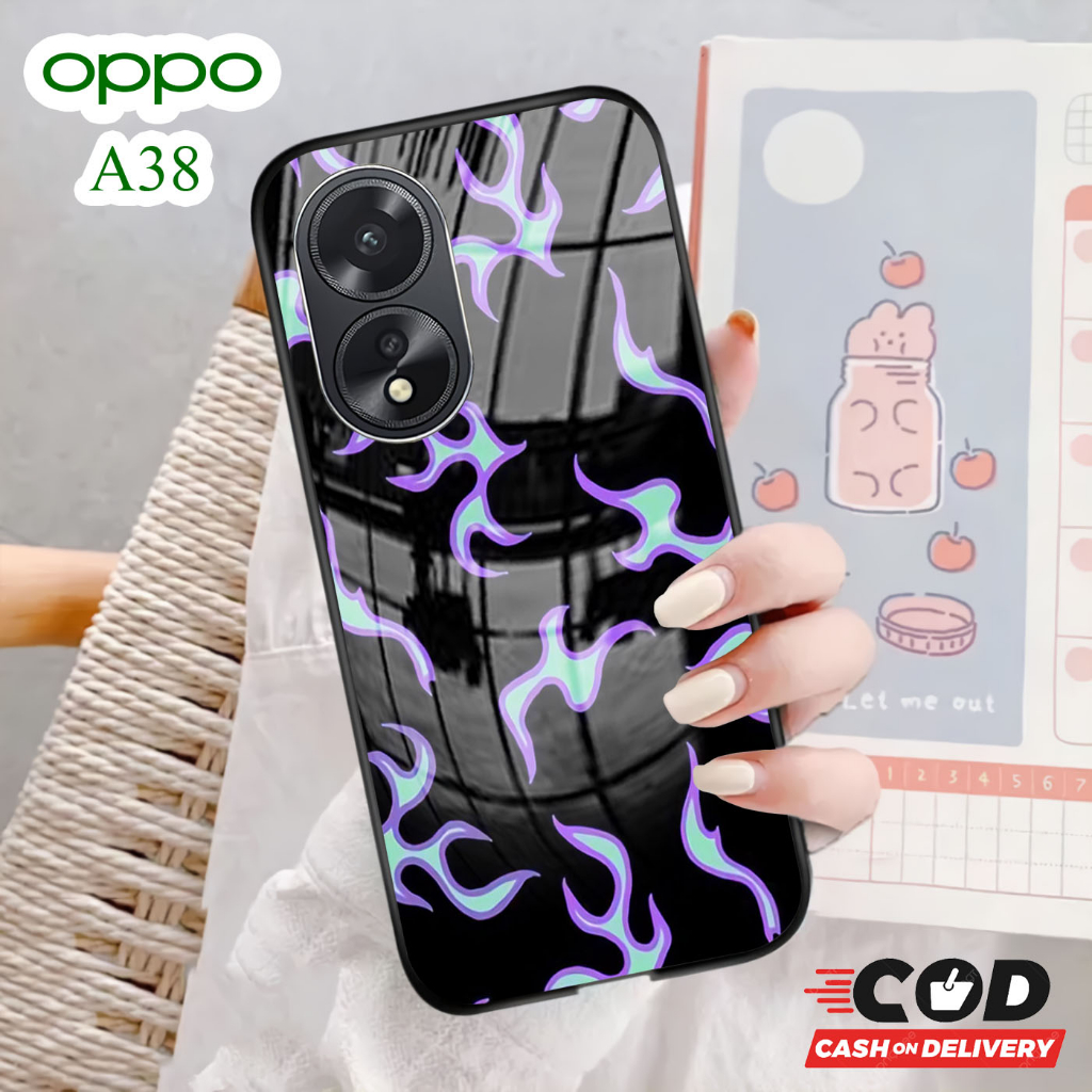 Softcase Glass Kaca OPPO A38 [ S68 ].