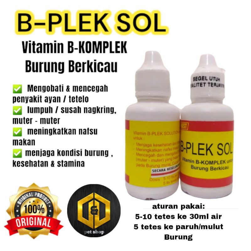 Vitamin Burung B-Komplek B-PLEK SOL vitamin dan B komplek burung berkicau