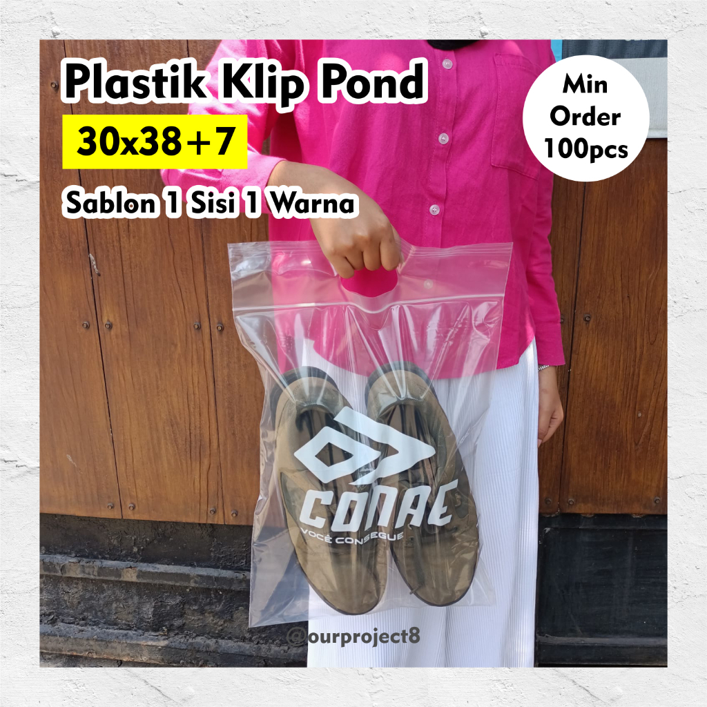 (min 100pcs) PLASTIK KLIP POND CETIK 30x38+7 + SABLON / PLASTIK ZIPLOCK / PLASTIK CETIK / PLASTIK SA