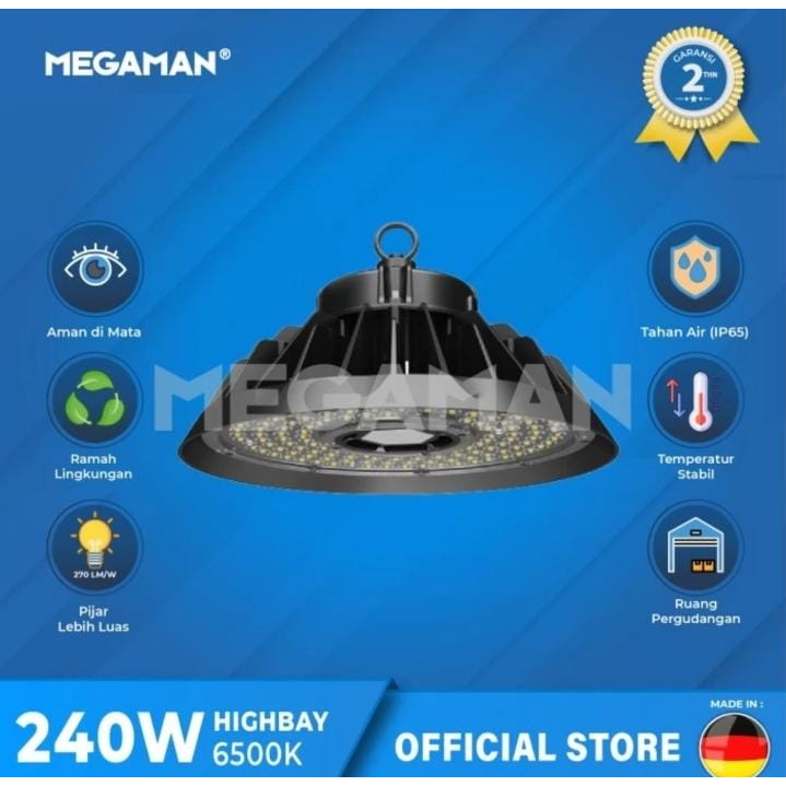MEGAMAN LAMPU LED HIB SOROT 240W LAMPU INDUSTRI LAMPU SOROT LAMPU LED GANTUNG INDUSTRI