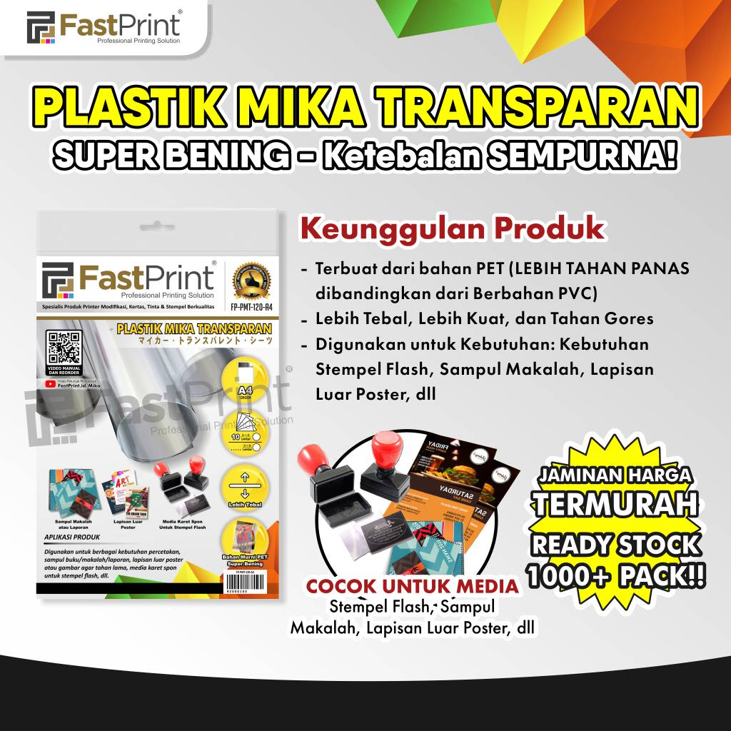 

Fast Print Mika Plastik Tebal Cover Jilid Transparant A4