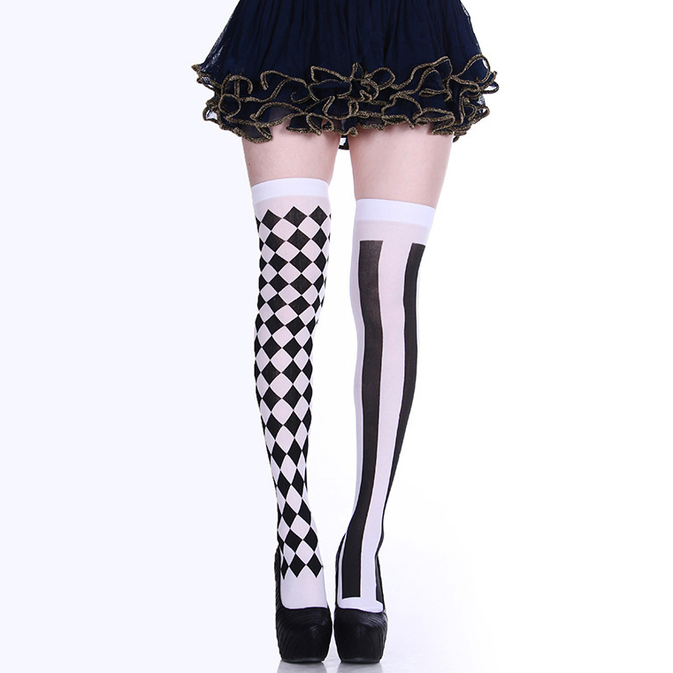 KK-92 kaos kaki wajik sirkus badut sepaha overknee socks black butler ciel