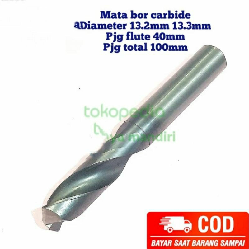 Mata bor carbide Diameter 13.2mm 13.3mm cocok untuk baja keras harden