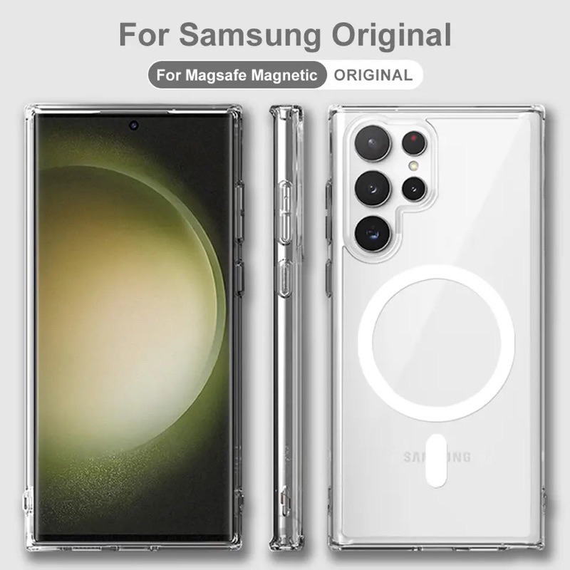 BEST SELLER!!!! Case Magsafe SAMSUNG S21 S21+ S22 S22+ S23 S23+ PLUS ULTRA Magnetic Case Clear Hybrid Bumper Casing