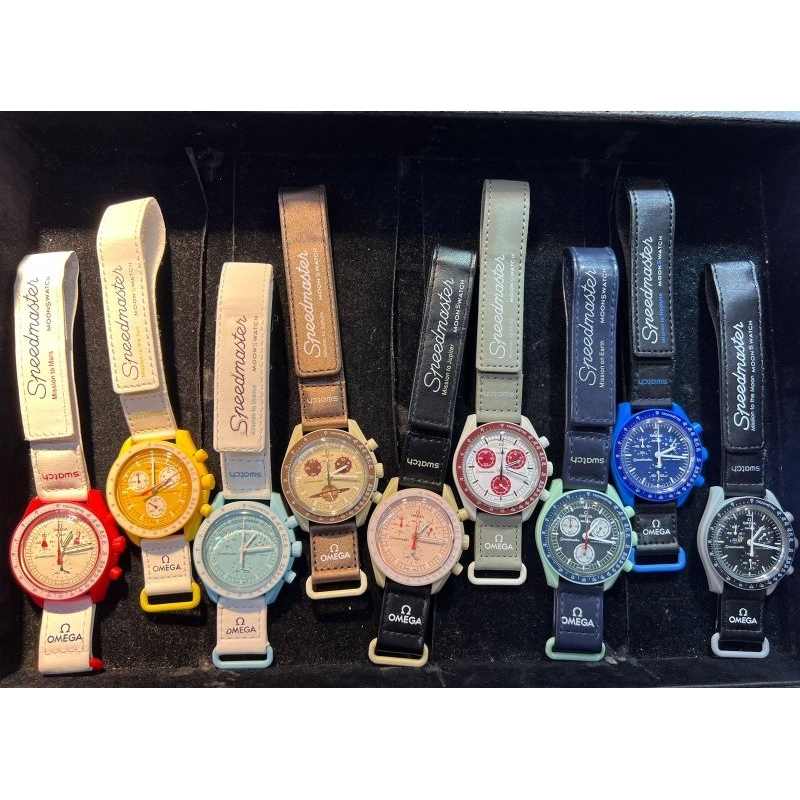 Jam tangan Quartz Chronograph X Swatch Velcro strap fullset