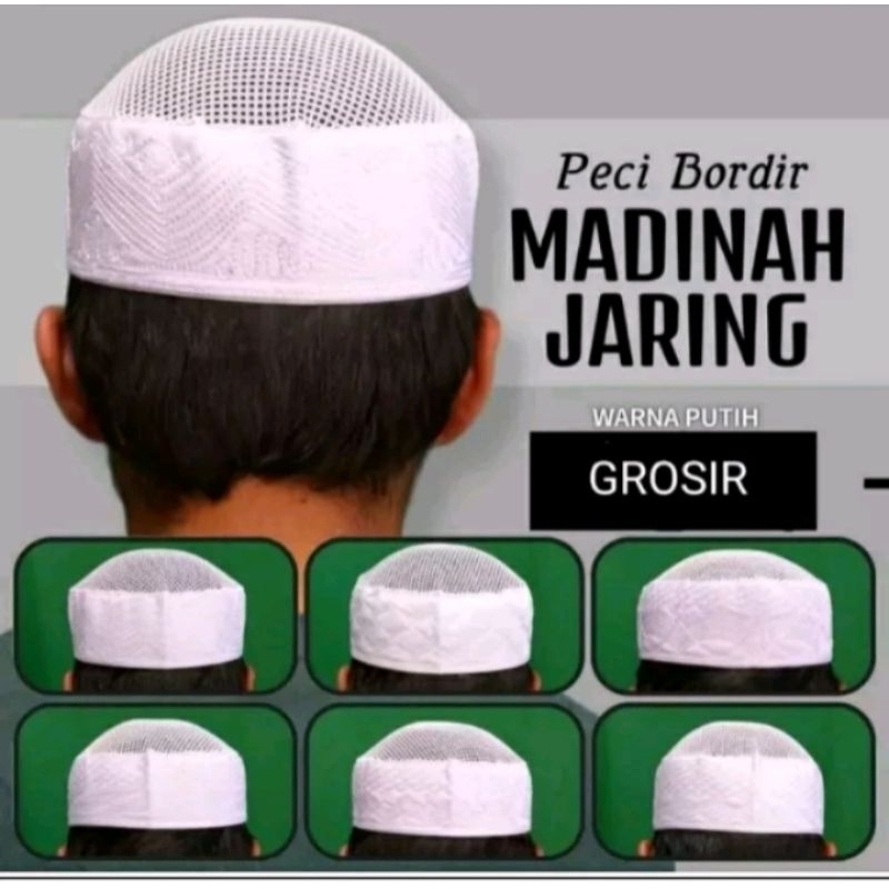 peci madinah jaring  peci Madinah putih  jaring peci  madinah jaring
