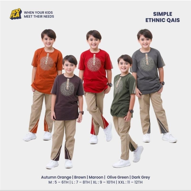 Setelan anak laki laki Simple Ethnic Qais - Hoofla