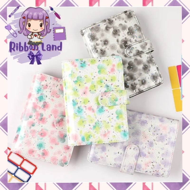 

A6 Binder Kulit PU KILAT GLOSSY Bunga Flower Spring Penutup Kancing