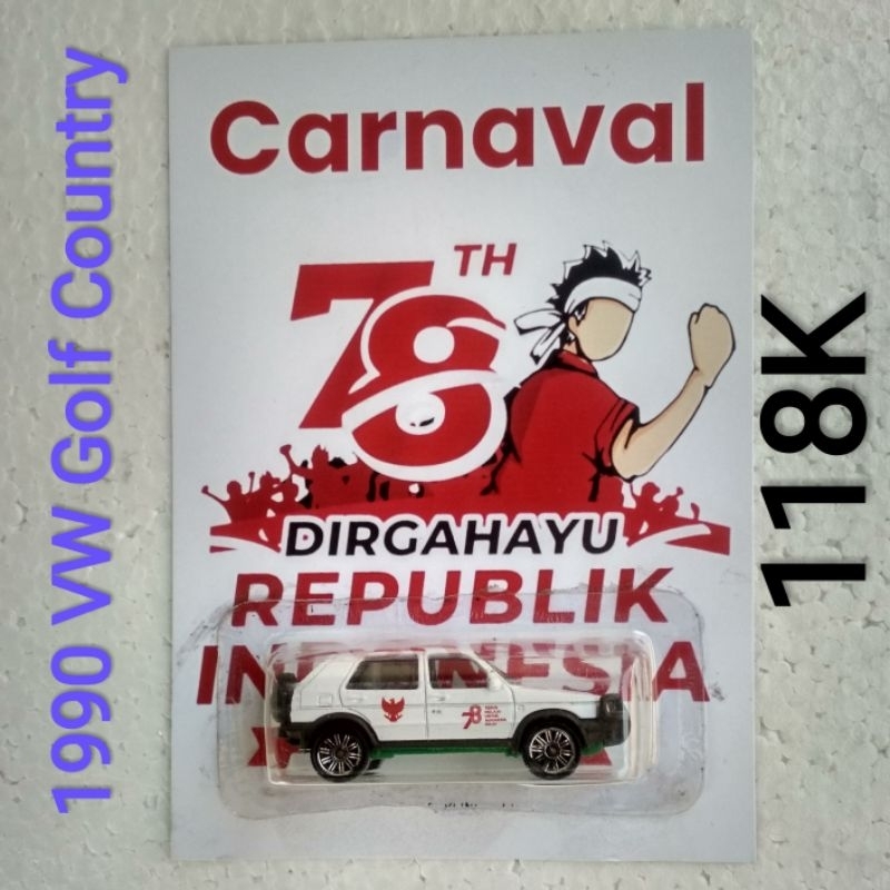 Diecast Matchbox Vw Volkswagen Golf Country Custom Carnaval Dirgahayu HUT Kemerdekaan Republik Indon
