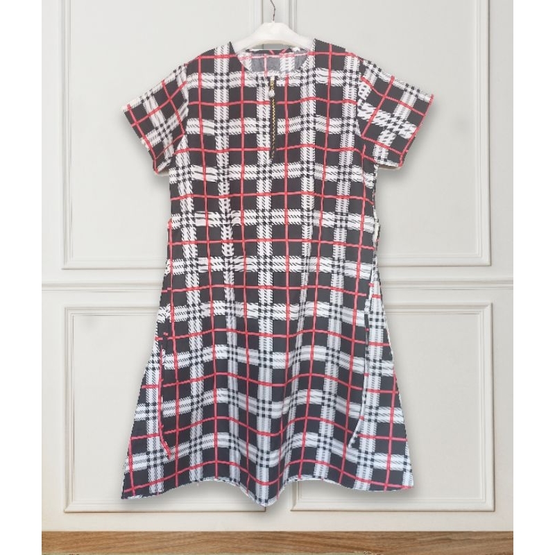 daster kotak - kotak daster resleting depan daster ibu menyusui