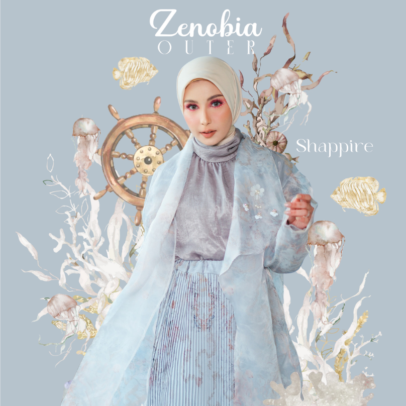 Zenobia Series Outer organza premium Outfit Kondangan simpel payet Rahina indonesia