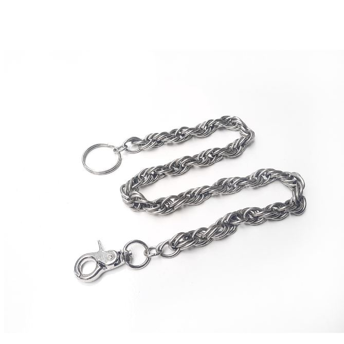 Rantai Dompet Pengaman Pria Keren Baja Stainless Silver Anti Karat Dan Luntur / Rantai Dompet Hiphop
