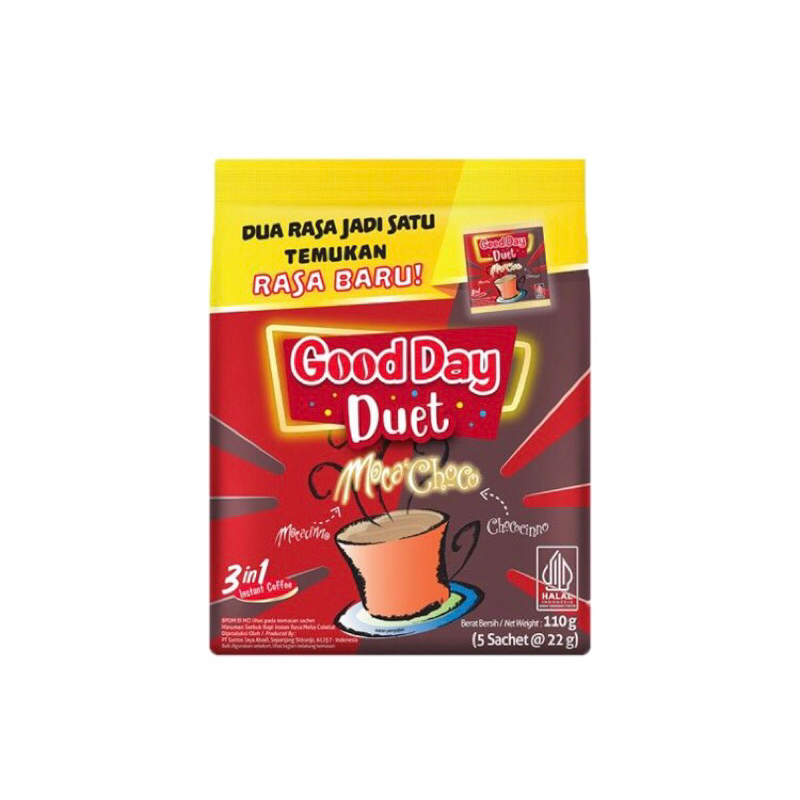 

Kopi Good day duet 22g 5s moca choco nut cappuccino mocacinno chococinno vanilla latte