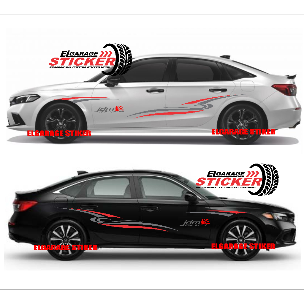 cutting stiker mobil sedan city vios camry  jdm stiker body list mobil sedan vios camry corolla dll