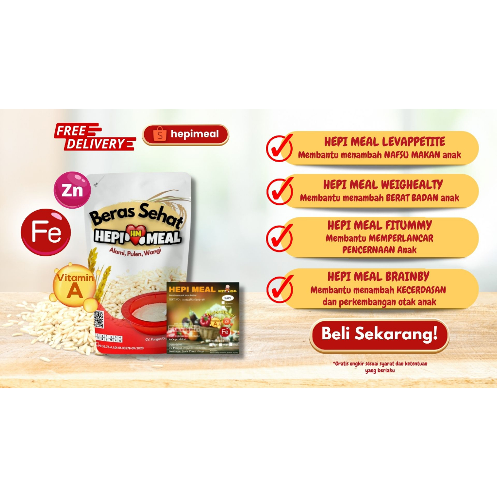 

HEPI MEAL Smart Grow Bubur / Nasi Tim Homemade Fortifikasi BRAINBY Ikan Salmon