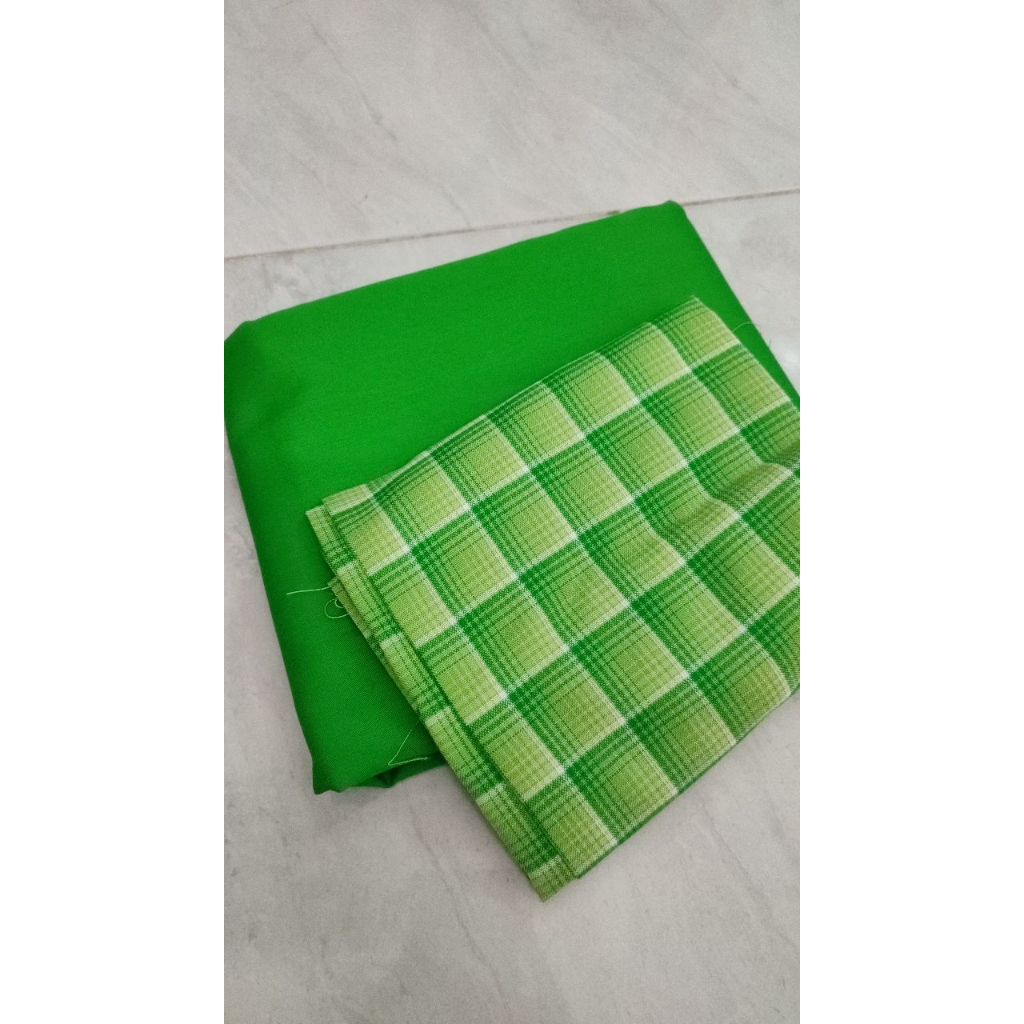 PAKET Kain Katun Yarndyed 912 Hijau = 45 Yard + American Drill UNIONE 530 = 30 Meter